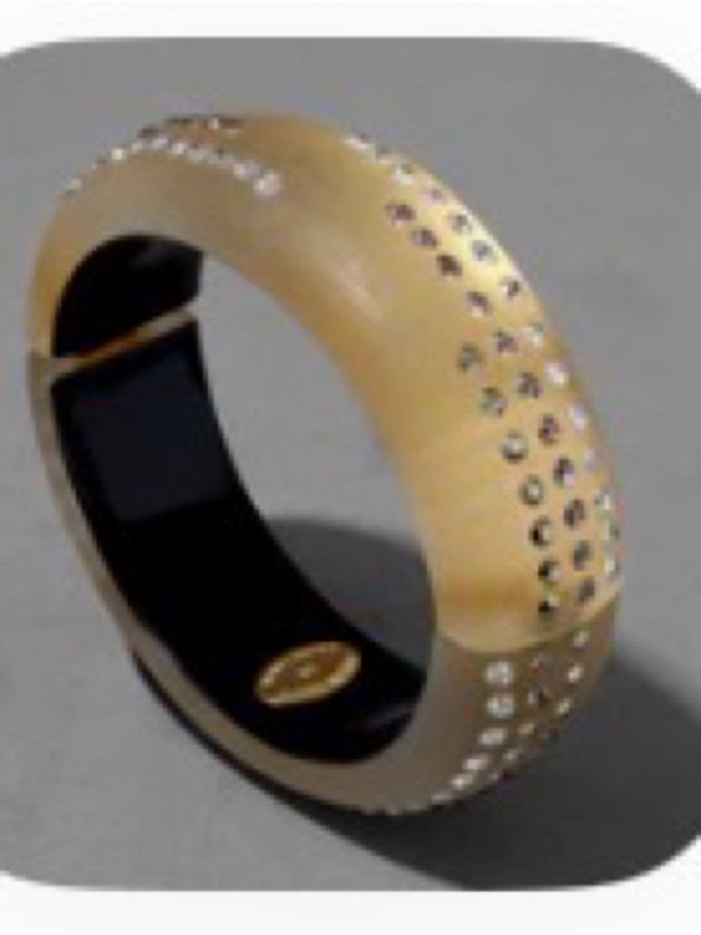 Alexis Bittar Gold and Black Bracelet with Crystal Accents